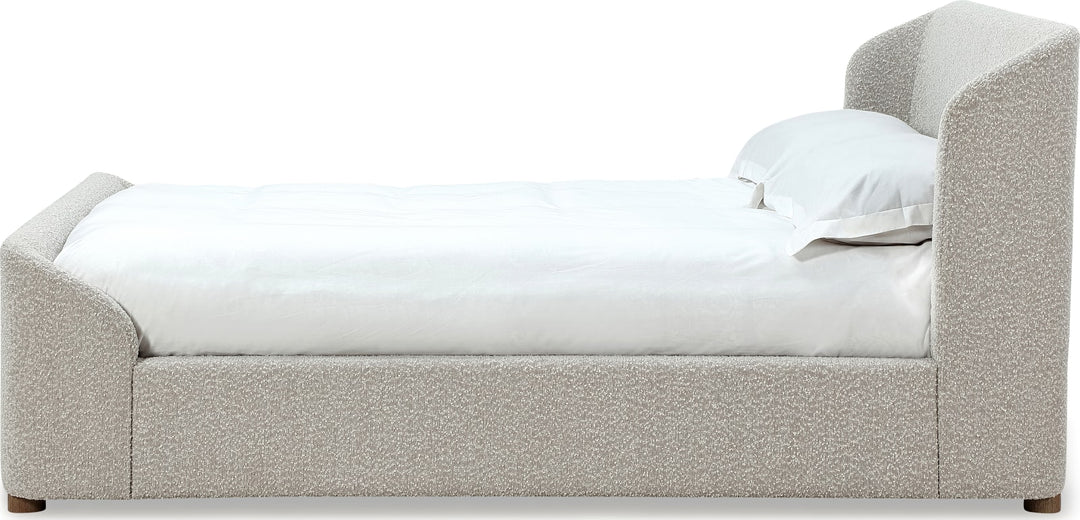 Kiki California King-size Upholstered Platform Bed in Cotton Ball Boucle – view 6