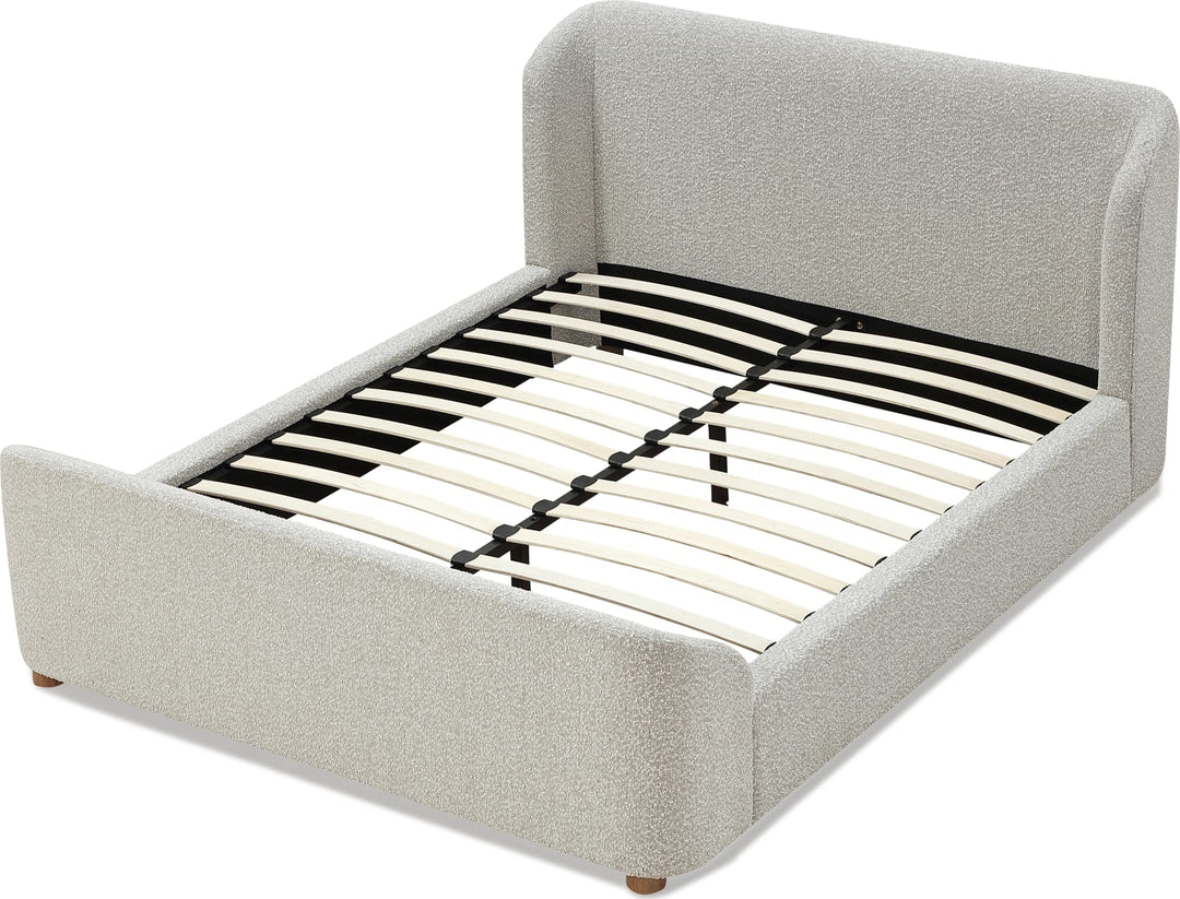 Kiki Queen-size Upholstered Platform Bed in Cotton Ball Boucle – view 8