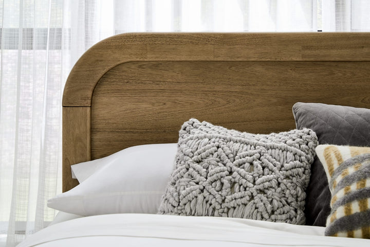 Kione California King-size Acacia Wood Platform Bed in Lioness – view 2