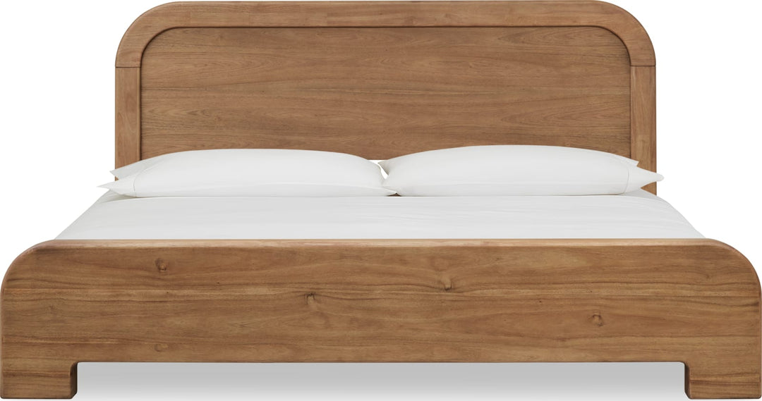 Kione California King-size Acacia Wood Platform Bed in Lioness – view 3