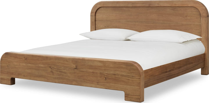 Kione California King-size Acacia Wood Platform Bed in Lioness – view 4