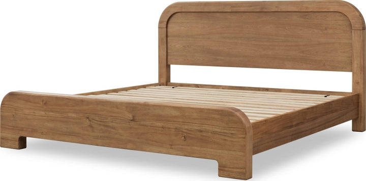 Kione Queen-size Acacia Wood Platform Bed in Lioness – view 6