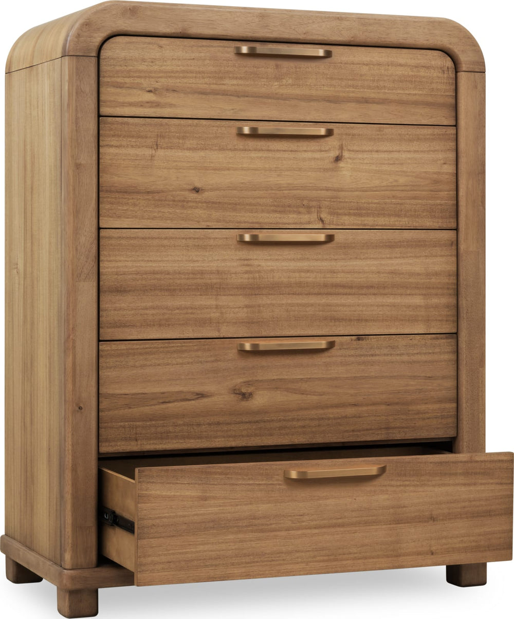 Kione Five Drawer Acacia Wood Chest in Lioness – view 4