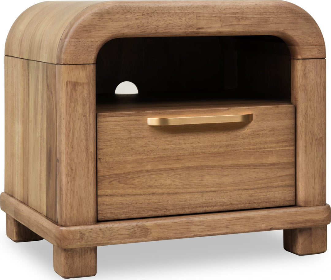 Kione One Drawer Acacia Wood Nightstand in Lioness – view 3