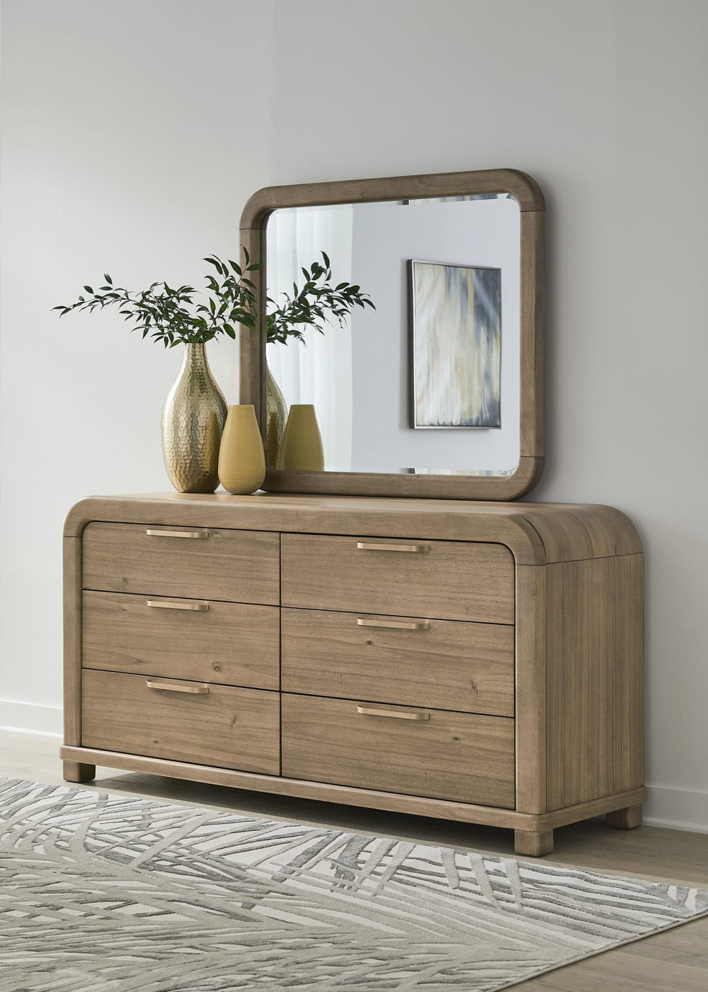 Kione Six Drawer Acacia Wood Dresser in Lioness – view 2