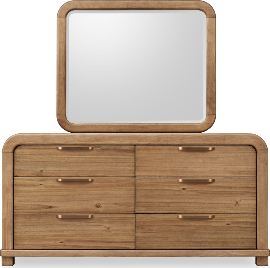 Kione Six Drawer Acacia Wood Dresser in Lioness – view 3