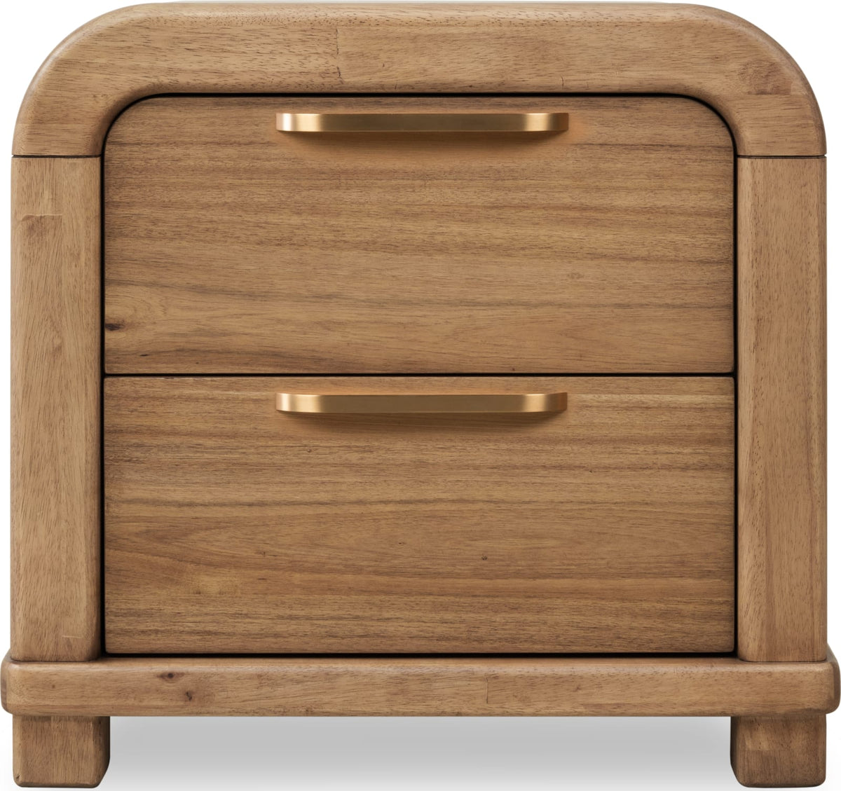 Kione Two Drawer Acacia Wood Nightstand in Lioness view 2