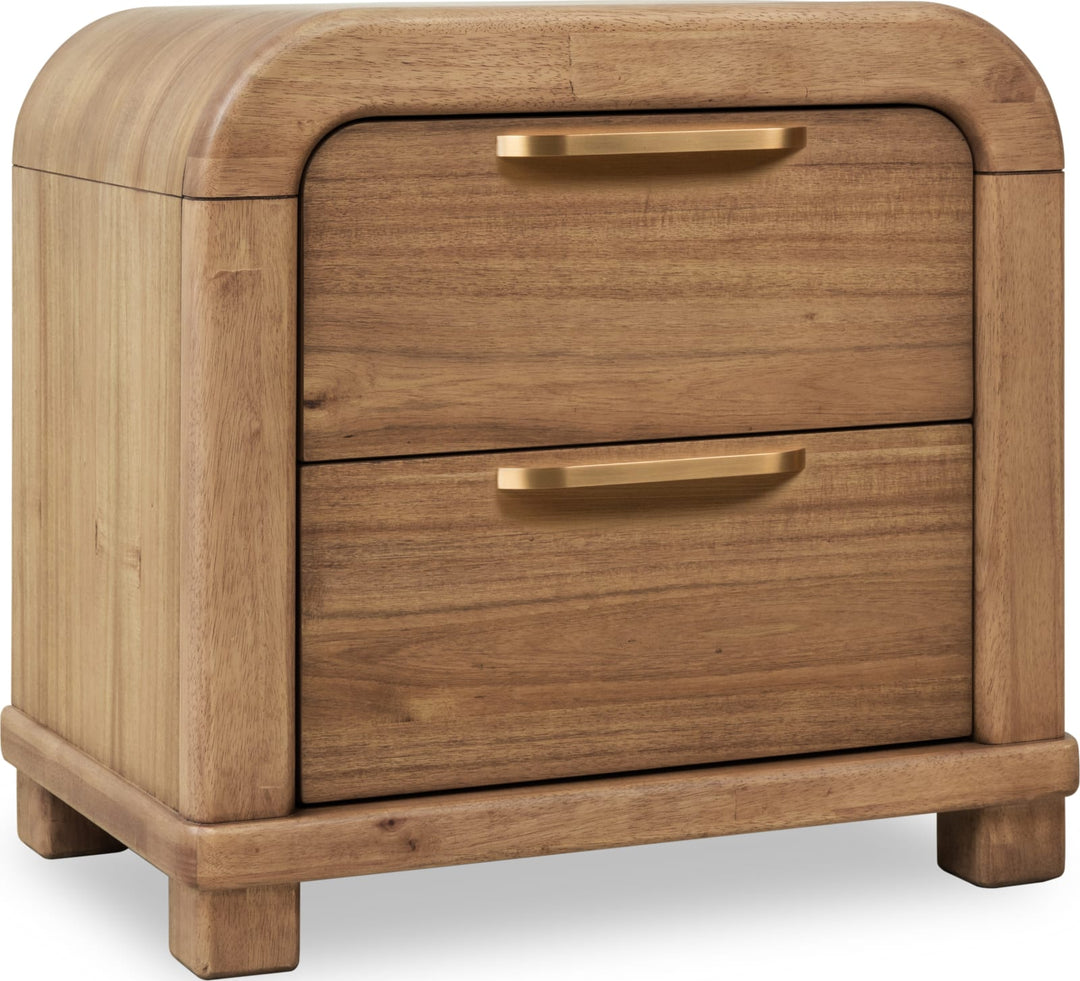 Kione Two Drawer Acacia Wood Nightstand in Lioness – view 3