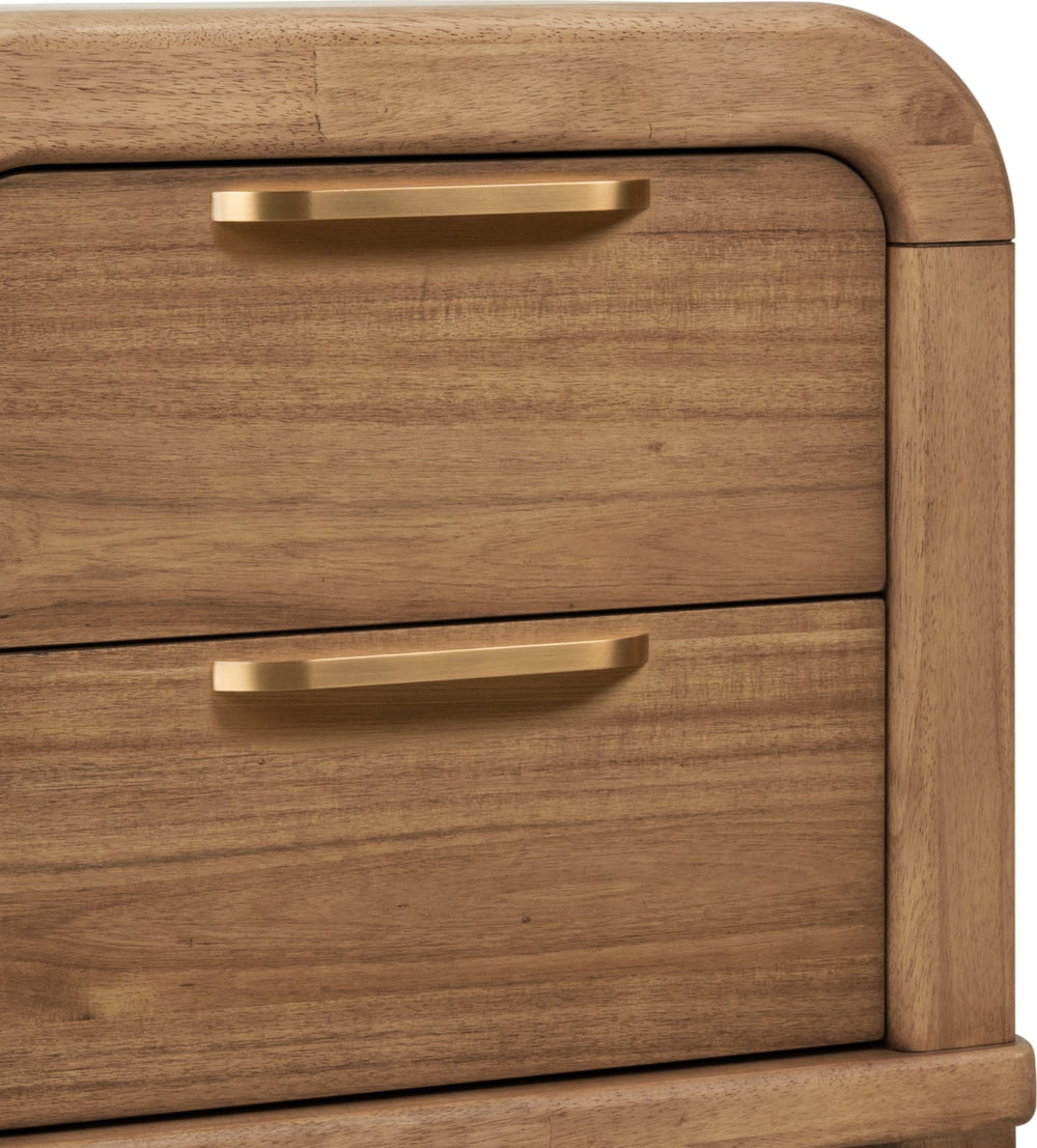 Kione Two Drawer Acacia Wood Nightstand in Lioness – view 5