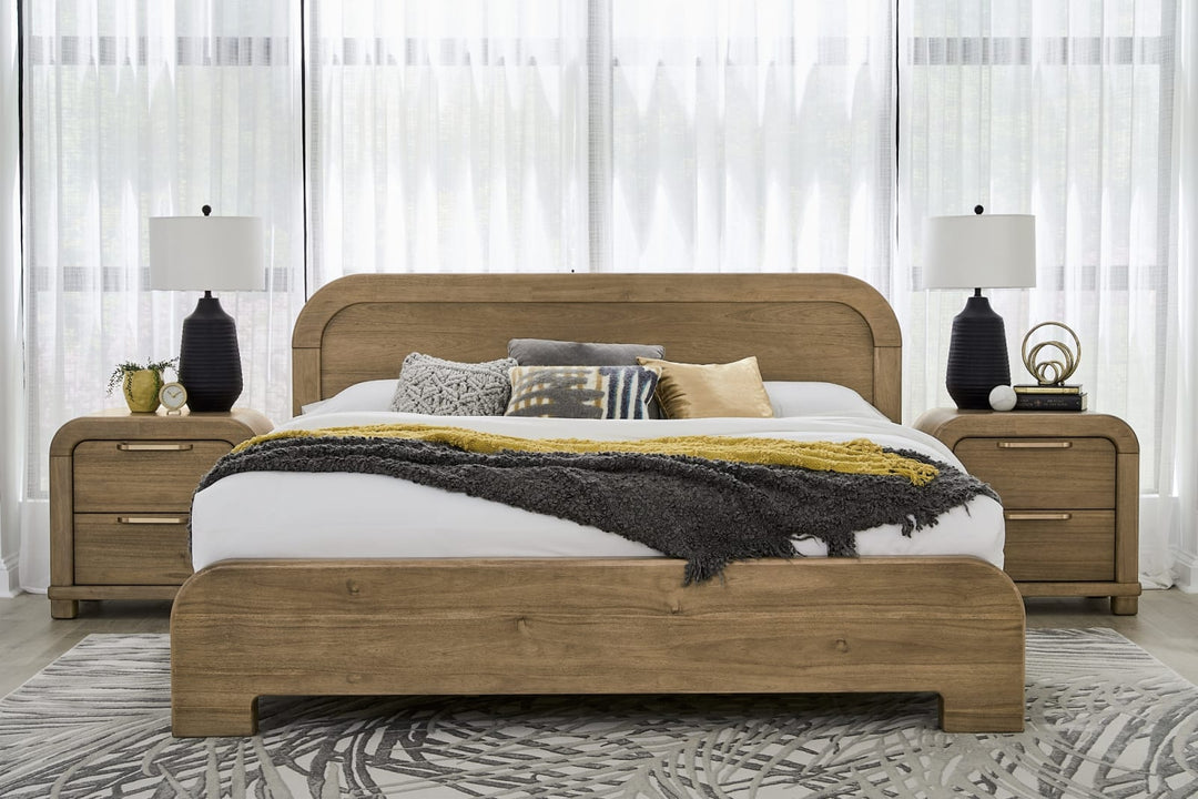 Kione Two Drawer Acacia Wood Nightstand in Lioness – view 6