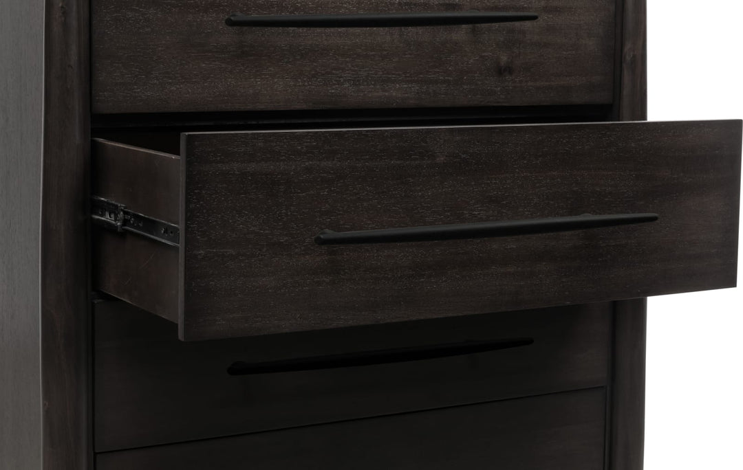 Koko Five Drawer Acacia Wood Chest in Minx – view 7
