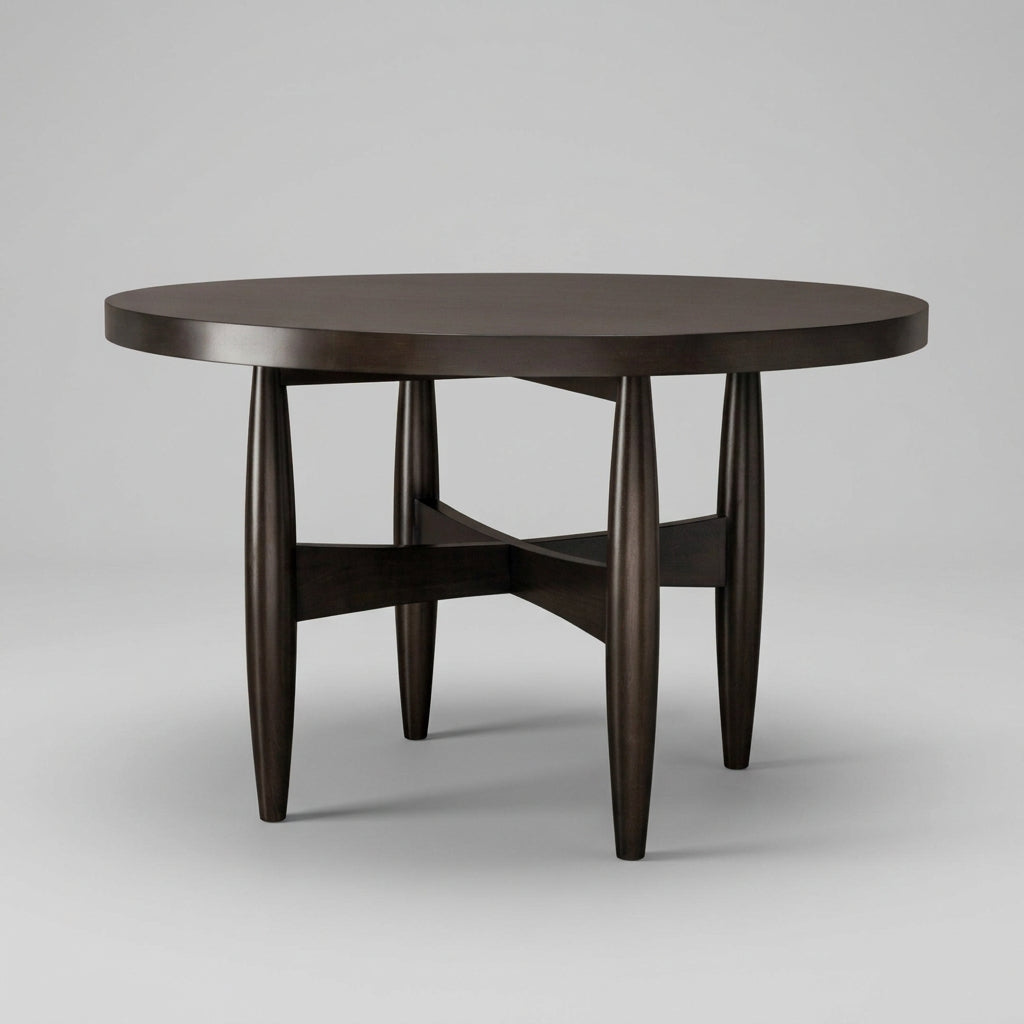 Koko Round Acacia Wood Dining Table in Minx view 4