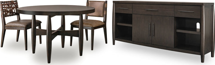 Koko Round Acacia Wood Dining Table in Minx – view 7