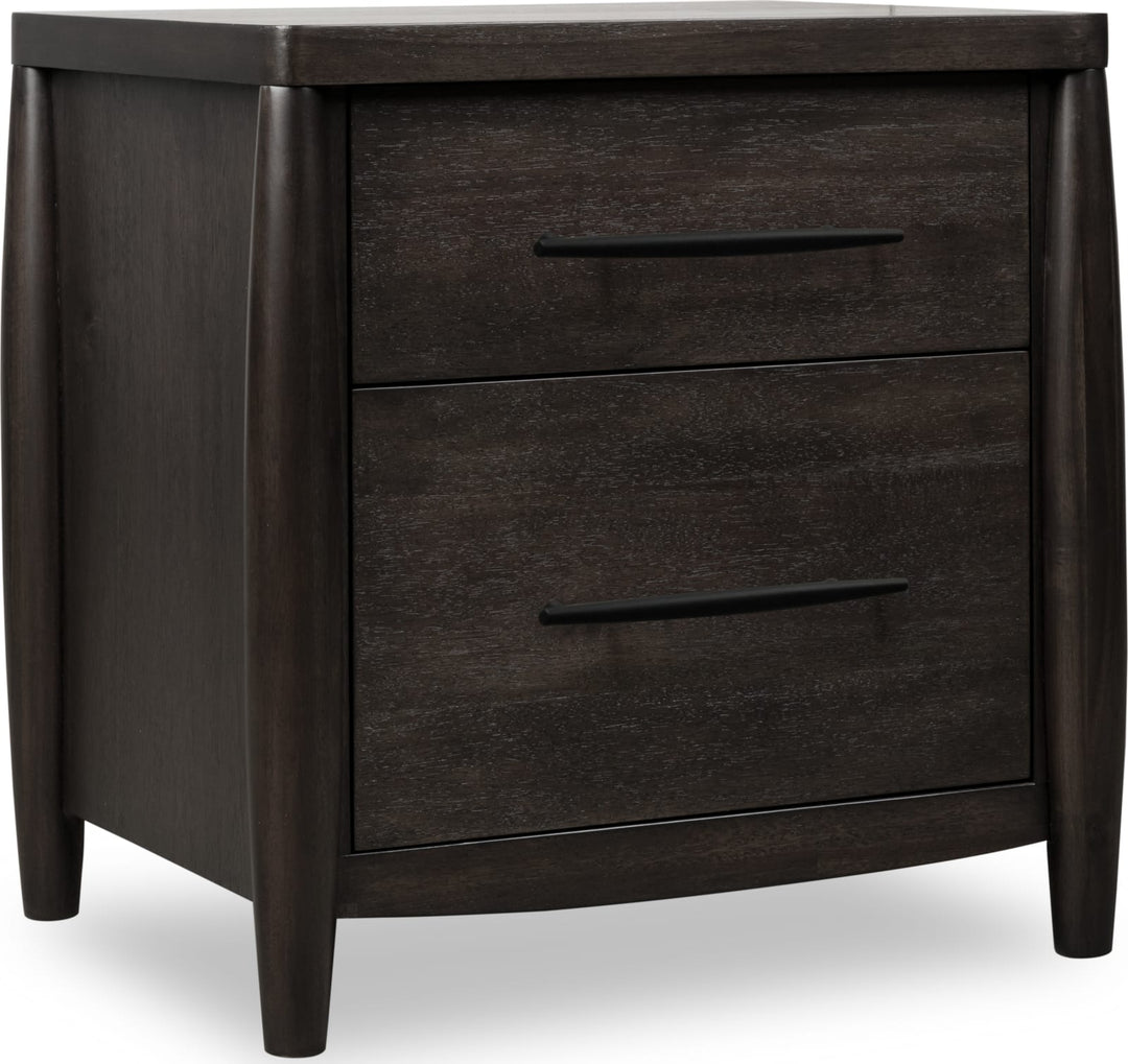 Koko Two Drawer Nightstand with Cord Management in Minx – view 3