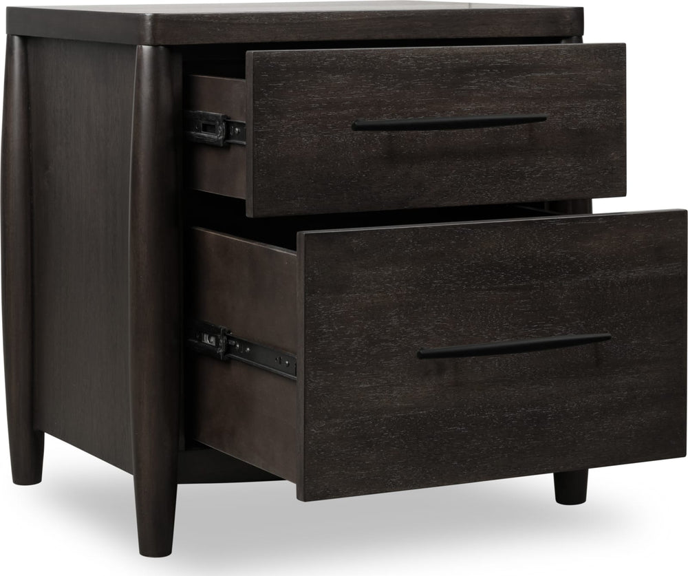 Koko Two Drawer Nightstand with Cord Management in Minx – view 4