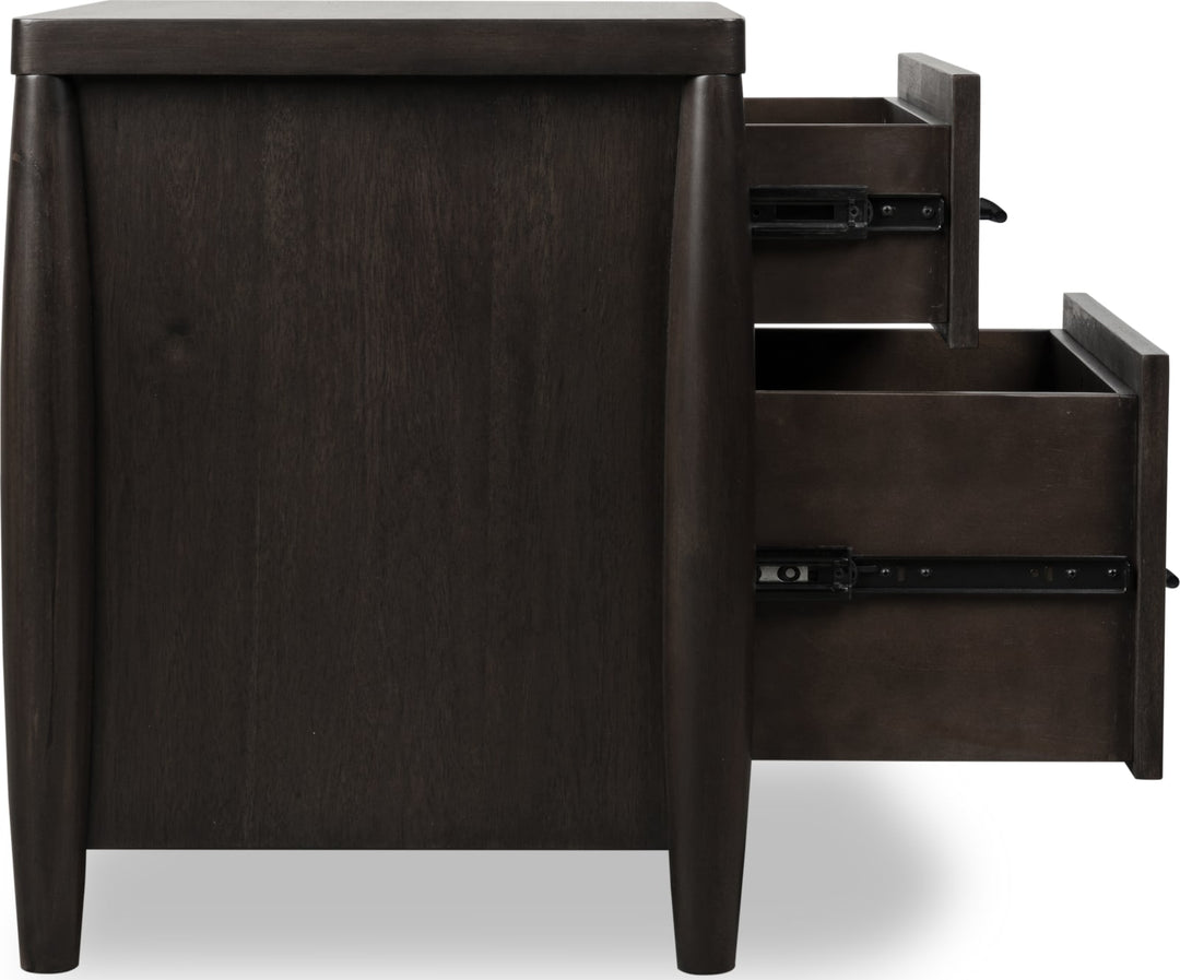 Koko Two Drawer Nightstand with Cord Management in Minx – view 5