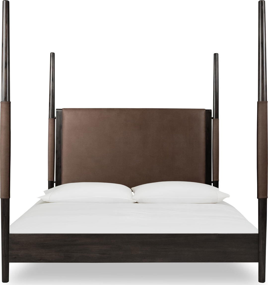 Koko California King-size Upholstered Poster Bed in Minx