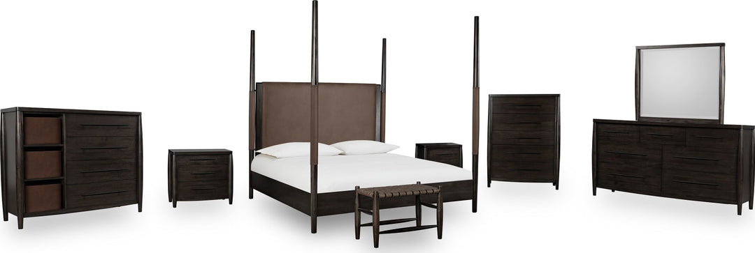 Koko King-size Upholstered Poster Bed in Minx – view 10