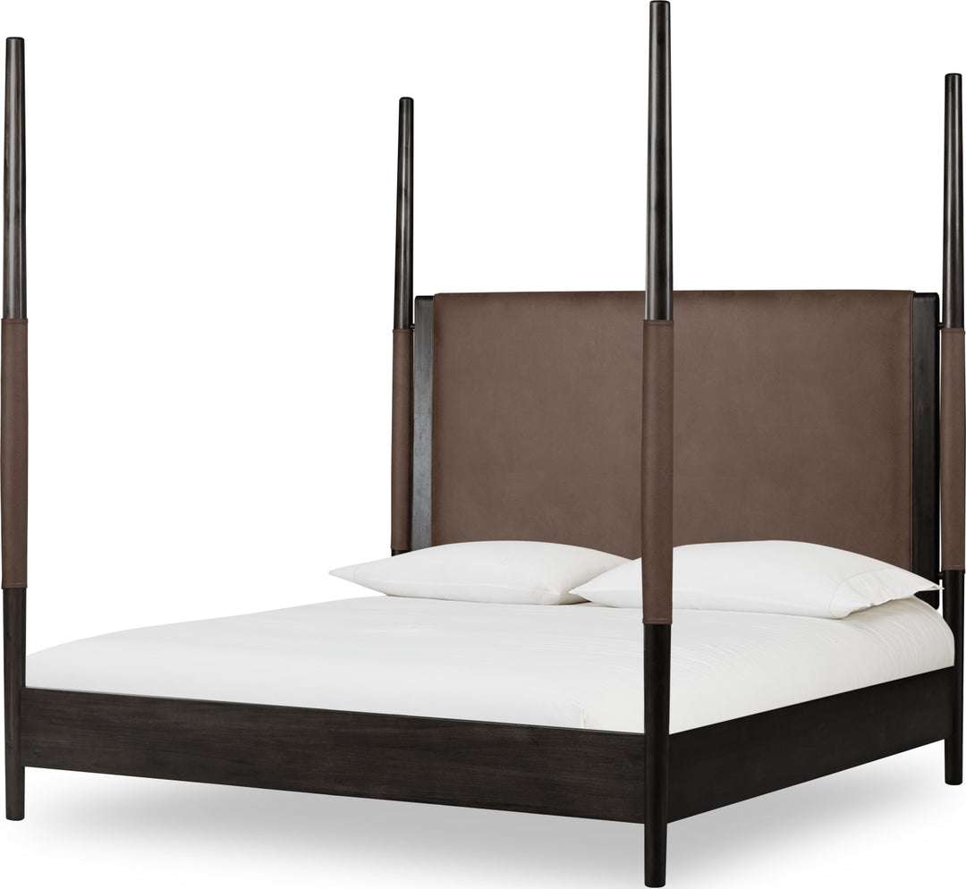 Koko California King-size Upholstered Poster Bed in Minx – view 4