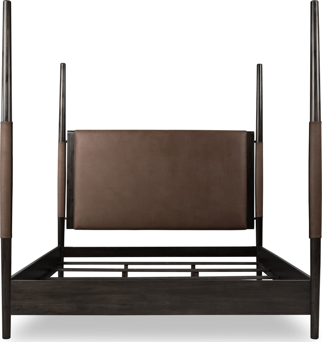Koko Queen-size Upholstered Poster Bed in Minx – view 6