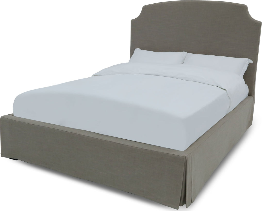 Laurel California King-Size Upholsterd Skirted Storage Panel Bed in Wheat – view 4