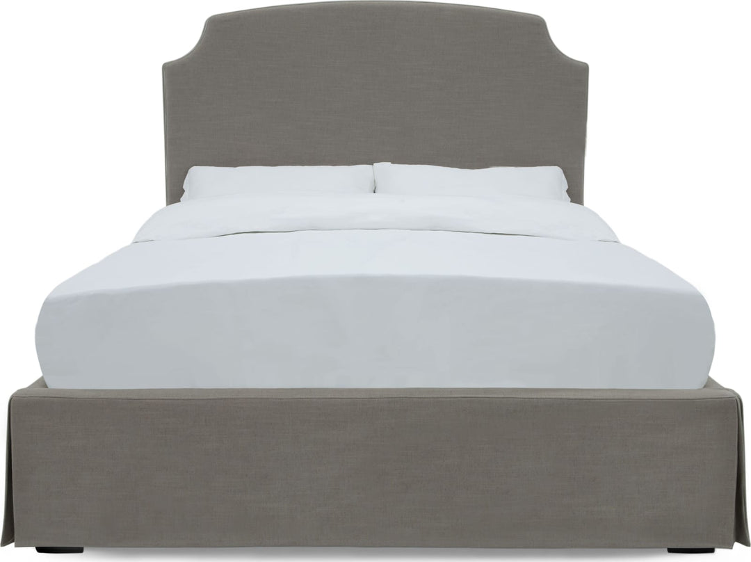 Laurel California King-Size Upholsterd Skirted Storage Panel Bed in Wheat – view 5