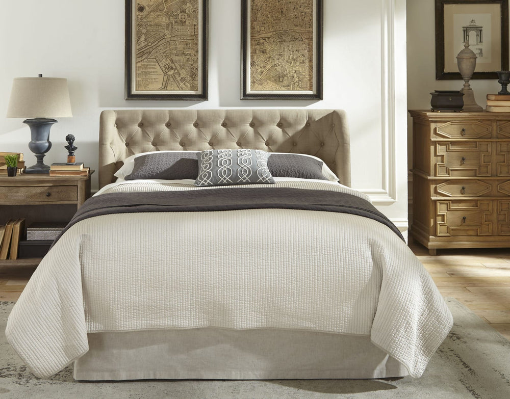 Levi Queen-Size Tufted Storage Bed in Toast Linen – view 2