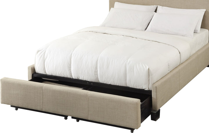 Levi Queen-Size Tufted Storage Bed in Toast Linen – view 9