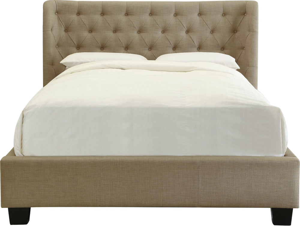 Levi Queen-Size Tufted Platform Bed in Toast Linen – view 5