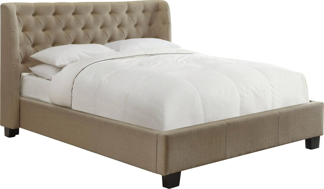 Levi Full-Size Tufted Platform Bed in Toast Linen – view 6