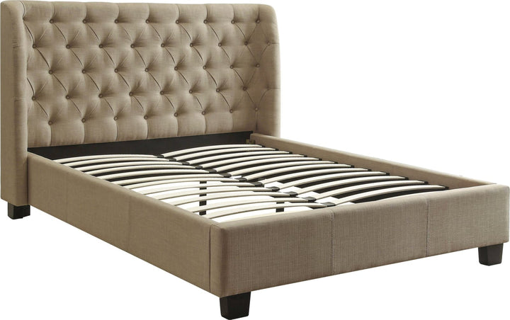 Levi Full-Size Tufted Platform Bed in Toast Linen – view 8