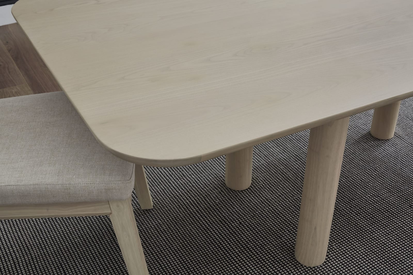 Liv Ash Wood Rectangular Dining Table in White Sand – view 2