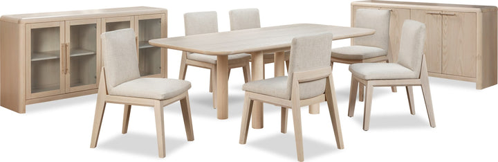 Liv Ash Wood Rectangular Dining Table in White Sand – view 9