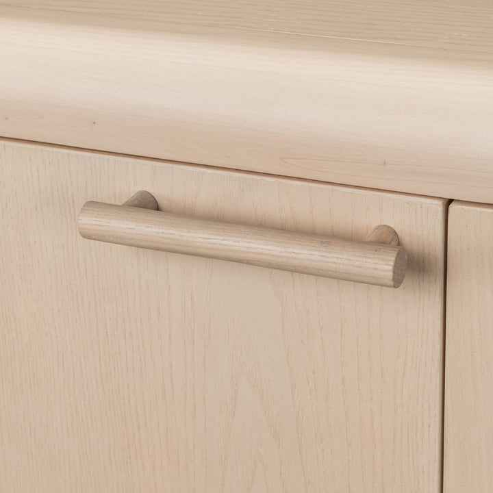 Liv Four Door Ash Wood Sideboard in White Sand – view 7