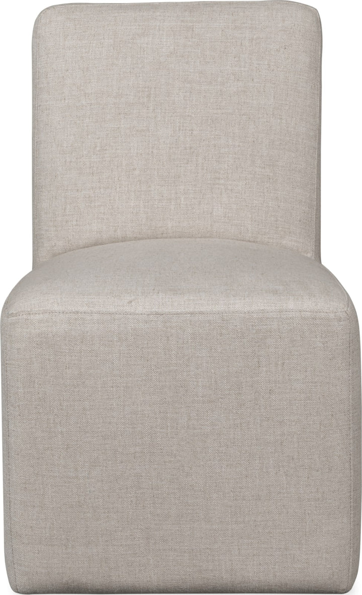 Liv Fully Upholstered Dining Chair in Natural Linen