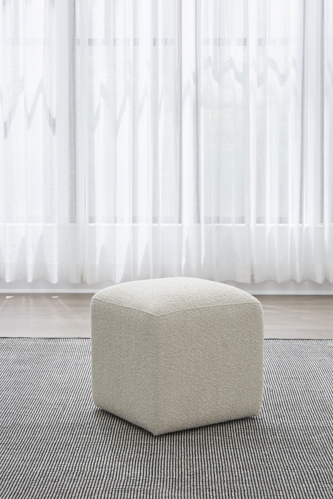 Liv Fully Upholstered Dining Ottoman in Brun Boucle