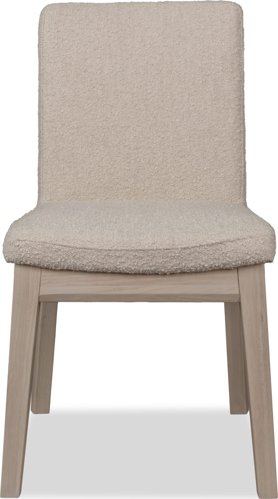 Liv Solid Wood Dining Chair in White Sand and Brun Boucle