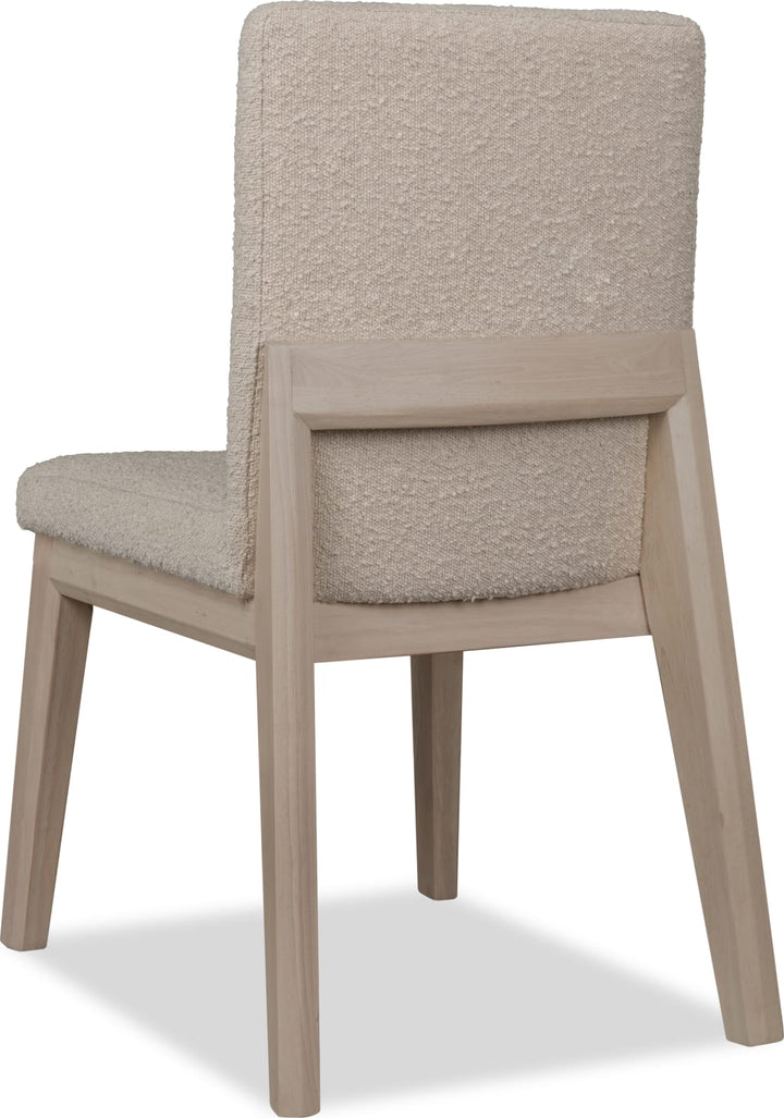 Liv Solid Wood Dining Chair in White Sand and Brun Boucle – view 5