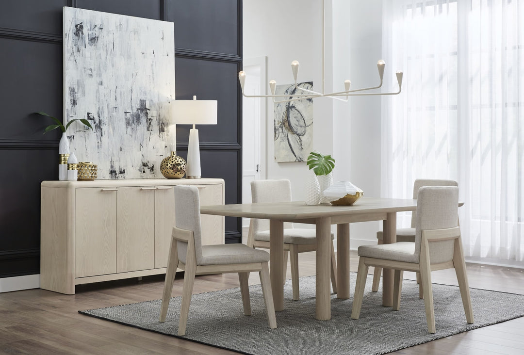 Liv Solid Wood Dining Chair in White Sand and Natural Linen – view 6