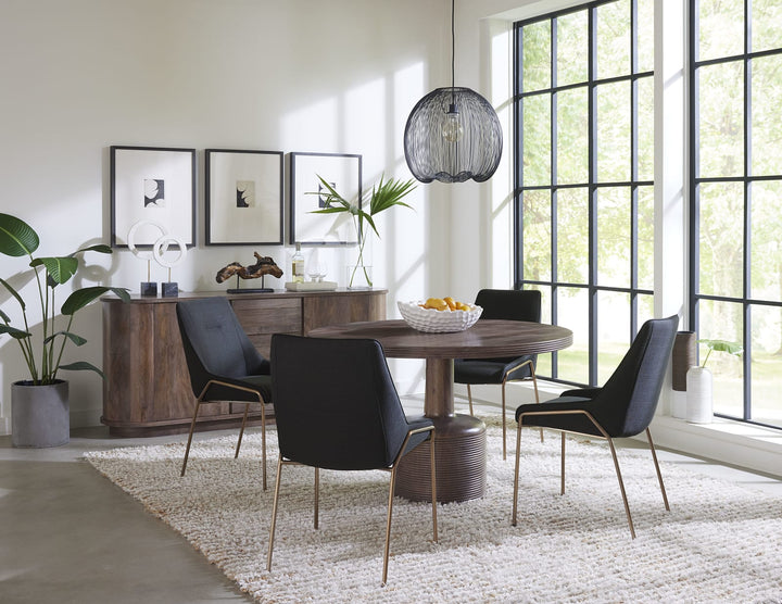 Liyana Solid Wood Round Dining Table in Natural Tan