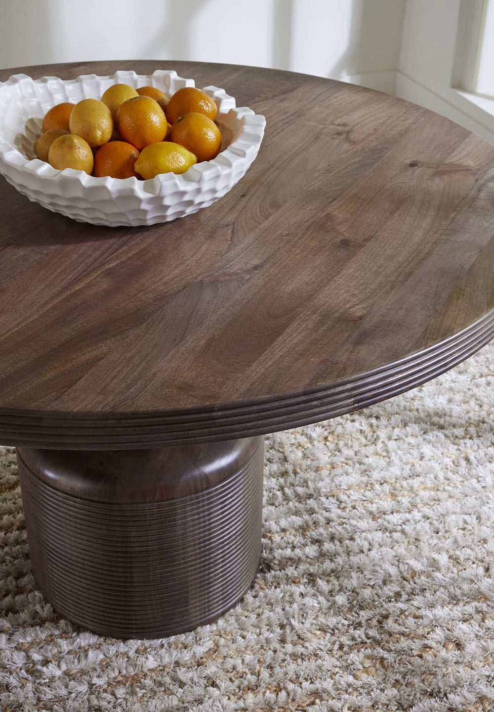 Liyana Solid Wood Round Dining Table in Natural Tan – view 3