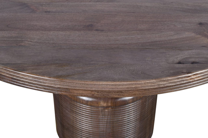 Liyana Solid Wood Round Dining Table in Natural Tan – view 8