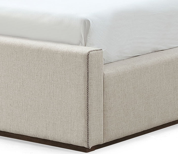 Louis California King-size Upholstered Platform Bed in Natural Linen (2026) – view 7