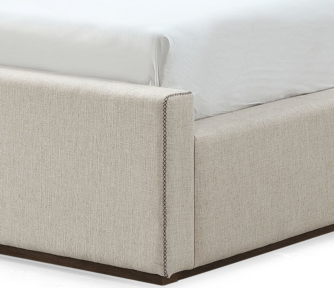 Louis California King-size Upholstered Platform Bed in Natural Linen (2026) – view 7