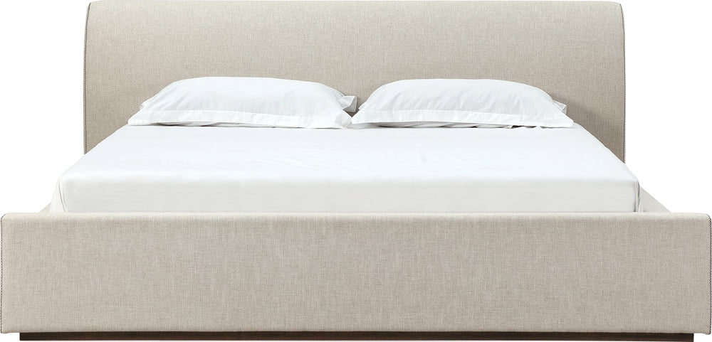Louis California King-size Upholstered Platform Bed in Natural Linen (2026) – view 9
