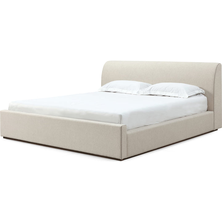 Louis Full Upholstered Platform Bed in Natural Linen