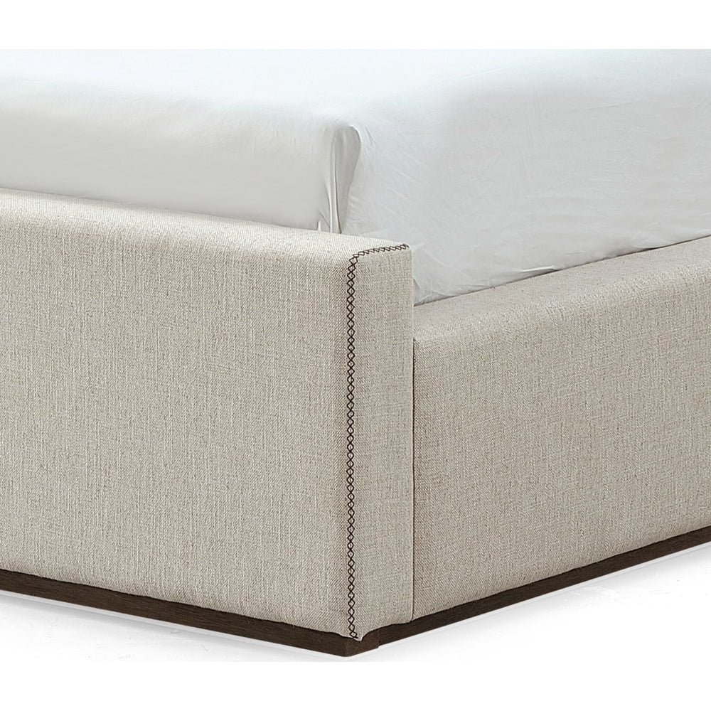 Louis Full Upholstered Platform Bed in Natural Linen