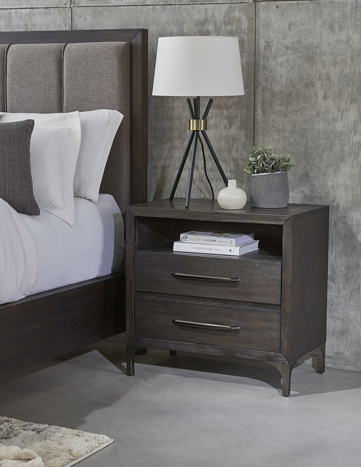 Lucerne King-Size Upholstered Panel Bed in Vintage Coffee – view 2