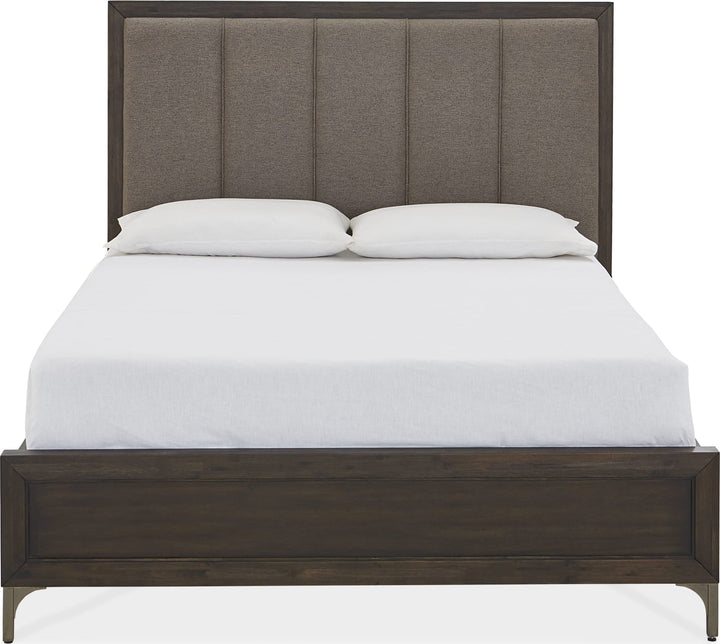 Lucerne King-Size Upholstered Panel Bed in Vintage Coffee – view 4