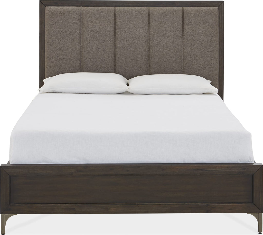 Lucerne King-Size Upholstered Panel Bed in Vintage Coffee – view 4